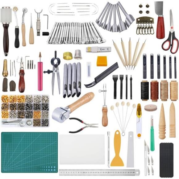 Leather Craft Tools Kit, Leather Working Tools Leather Craft Stamping Tool - Picture 1 of 7